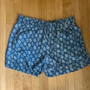 Joie Blue and White Patterned Women Shorts
